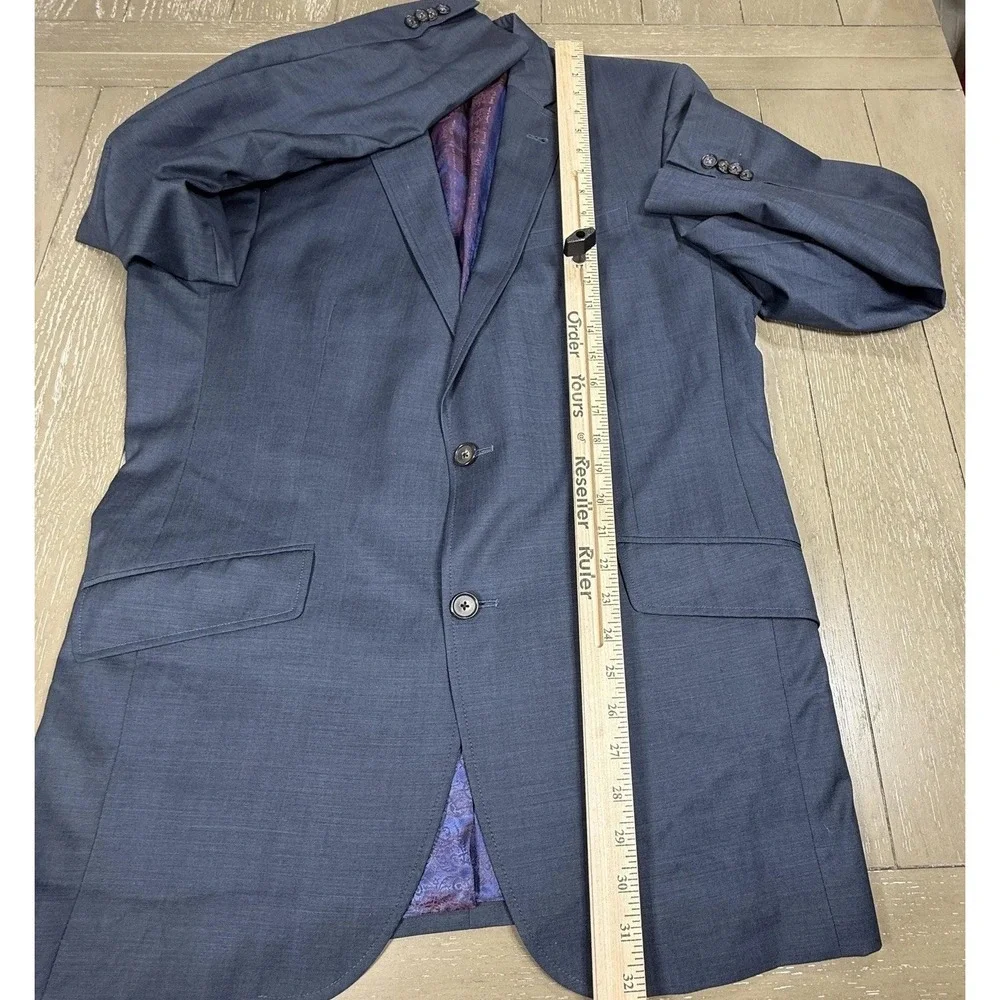 Ted Baker Blazer‎ Mens 42L Blue Endurance Jarrett SPJ 100% Wool Two Button